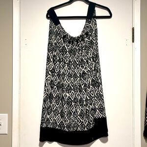 Dress black and white beaded and tie back bow